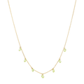 Collar 7 circonias colgantes verde 14K