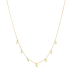 Collar 7 circonias colgantes verde 14K