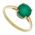 Anillo ágata redonda verde 14K