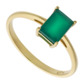 Anillo ágata verde 14K