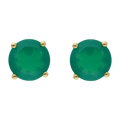 Broquel ágata redonda verde 14K
