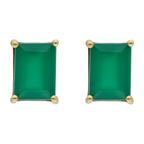 Broquel ágata verde 14K