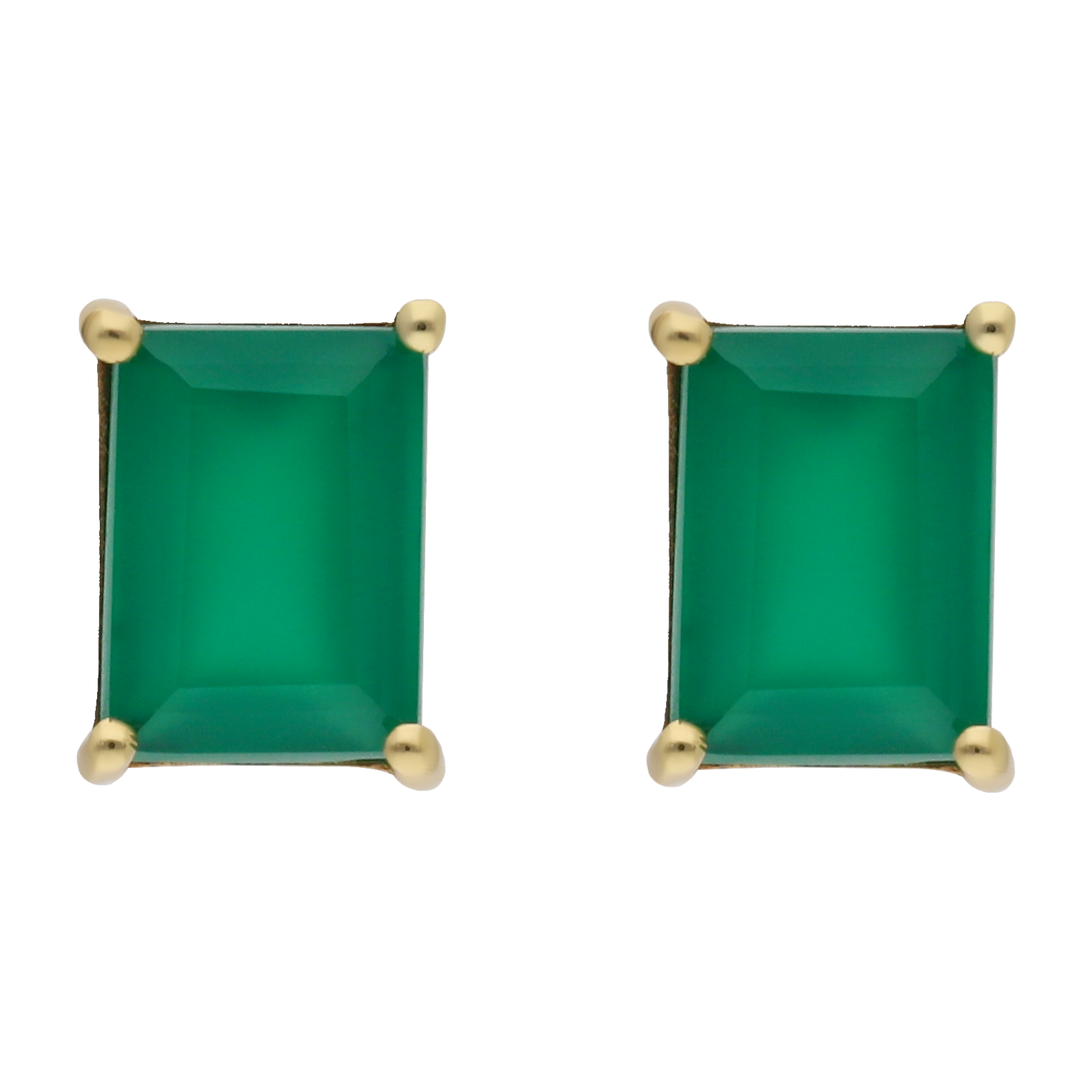 Broquel ágata verde 14K