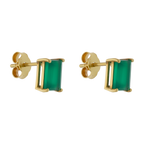 Broquel ágata verde 14K