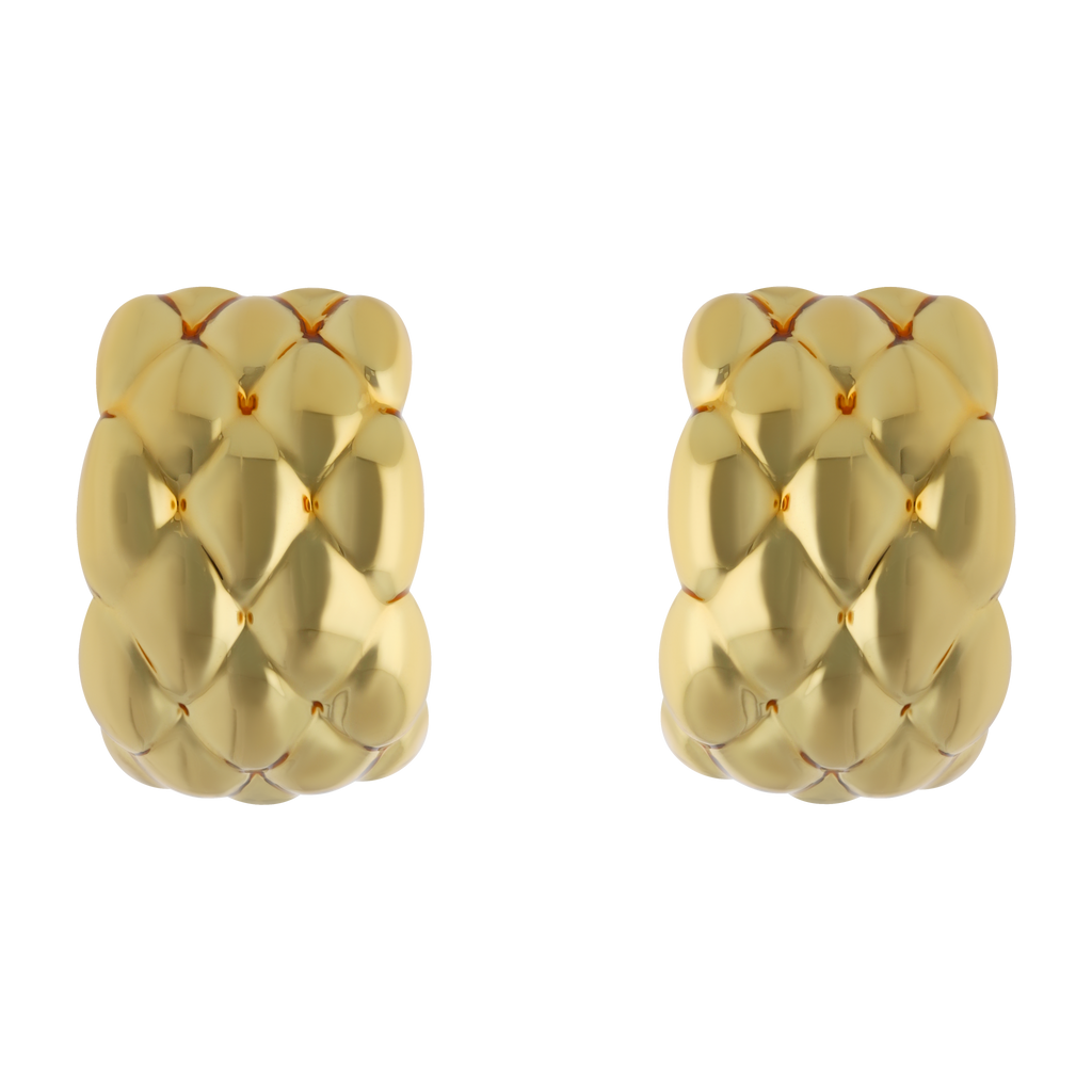 Arracadas panal oro amarillo 14K