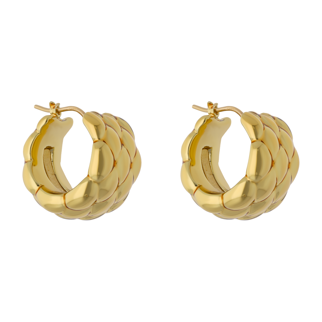 Arracadas panal oro amarillo 14K