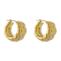 Arracadas panal oro amarillo 14K