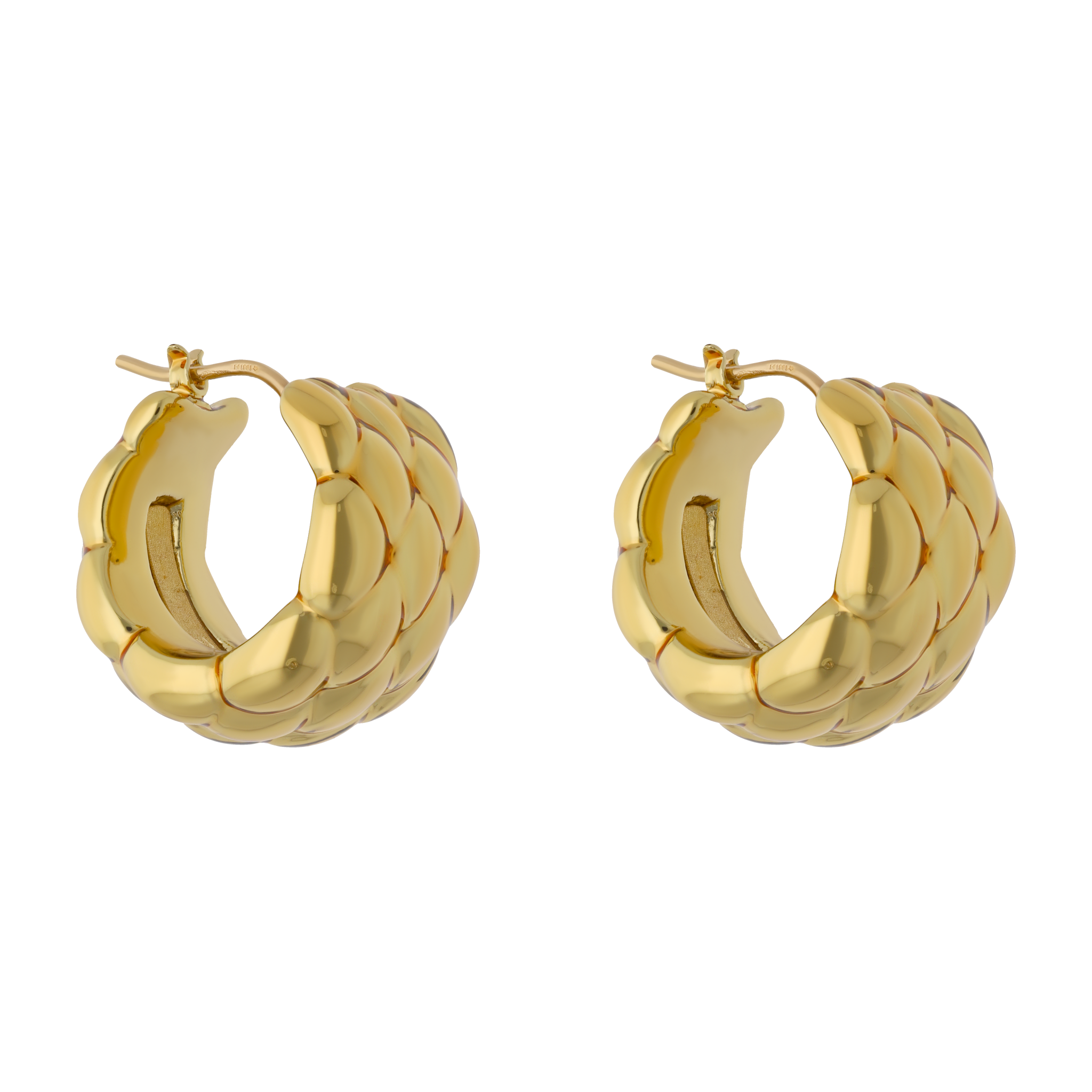 Arracadas panal oro amarillo 14K