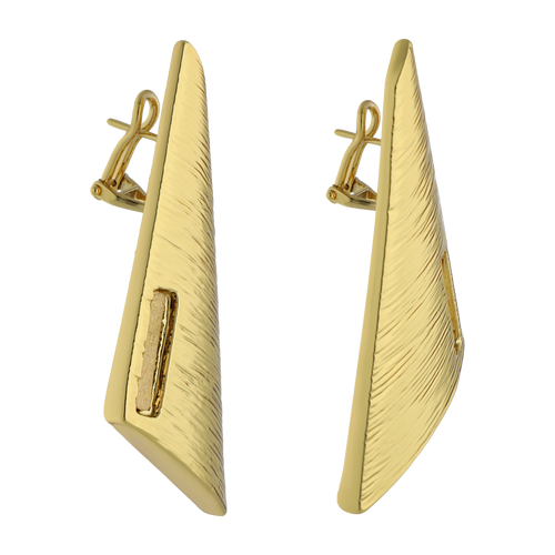 Aretes cono largos textura 14K