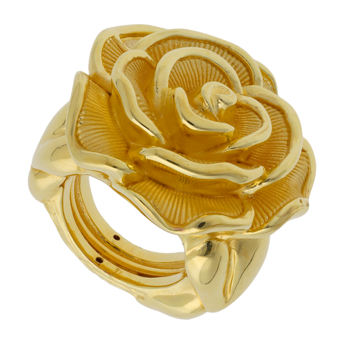 Anillo flor grande oro amarillo 14K