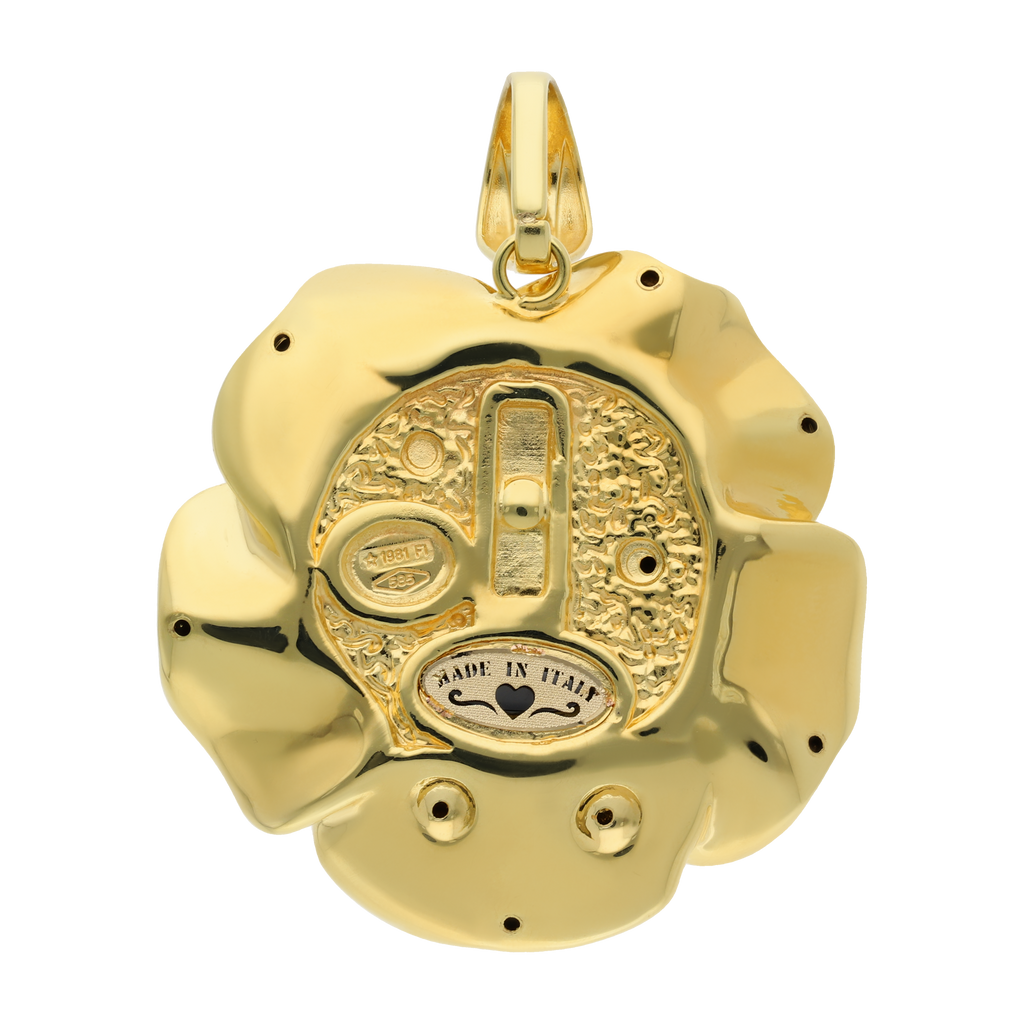 Dije flor grande oro amarillo 14K