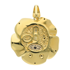 Dije flor grande oro amarillo 14K