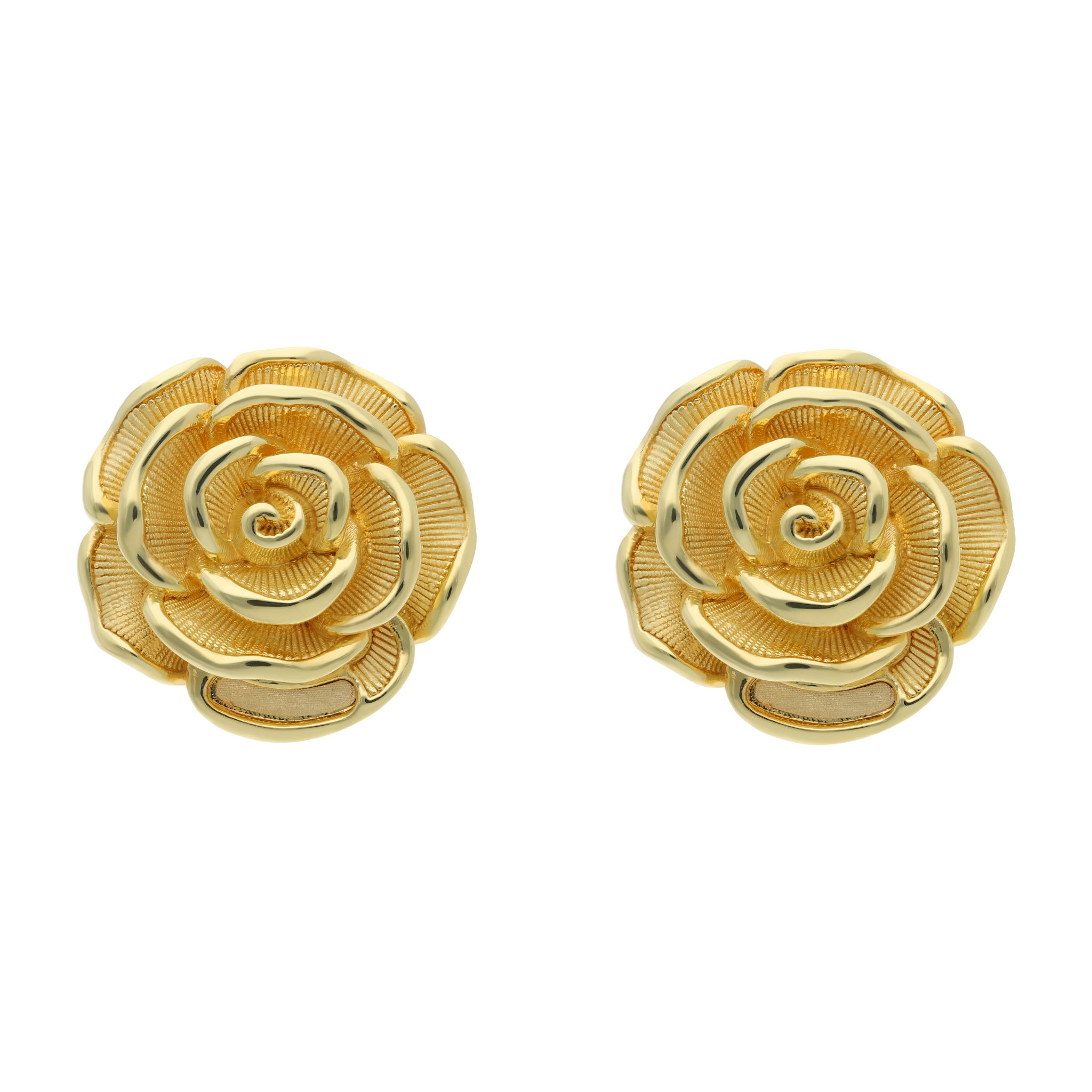 Aretes flor grande oro amarillo 14K