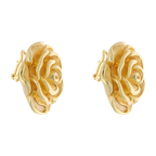 Aretes flor grande oro amarillo 14K