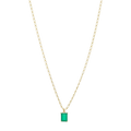 Collar ágata verde oro amarillo 14K