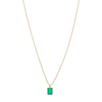 Collar ágata verde oro amarillo 14K