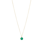 Collar ágata verde redonda oro amarillo 14K