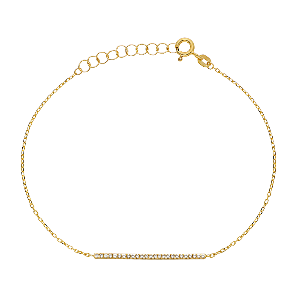 Pulsera barra circonias 14K