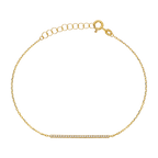 Pulsera barra circonias 14K