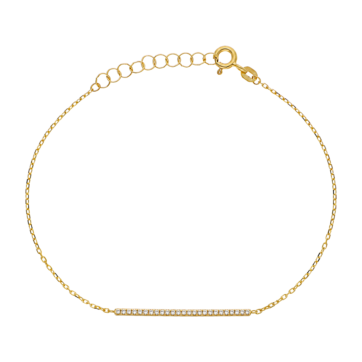 Pulsera barra circonias 14K