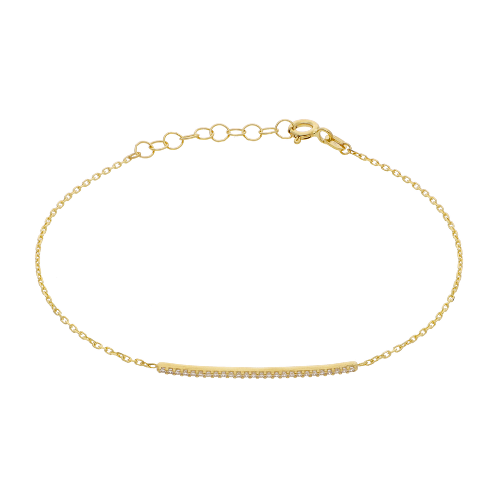 Pulsera barra circonias 14K