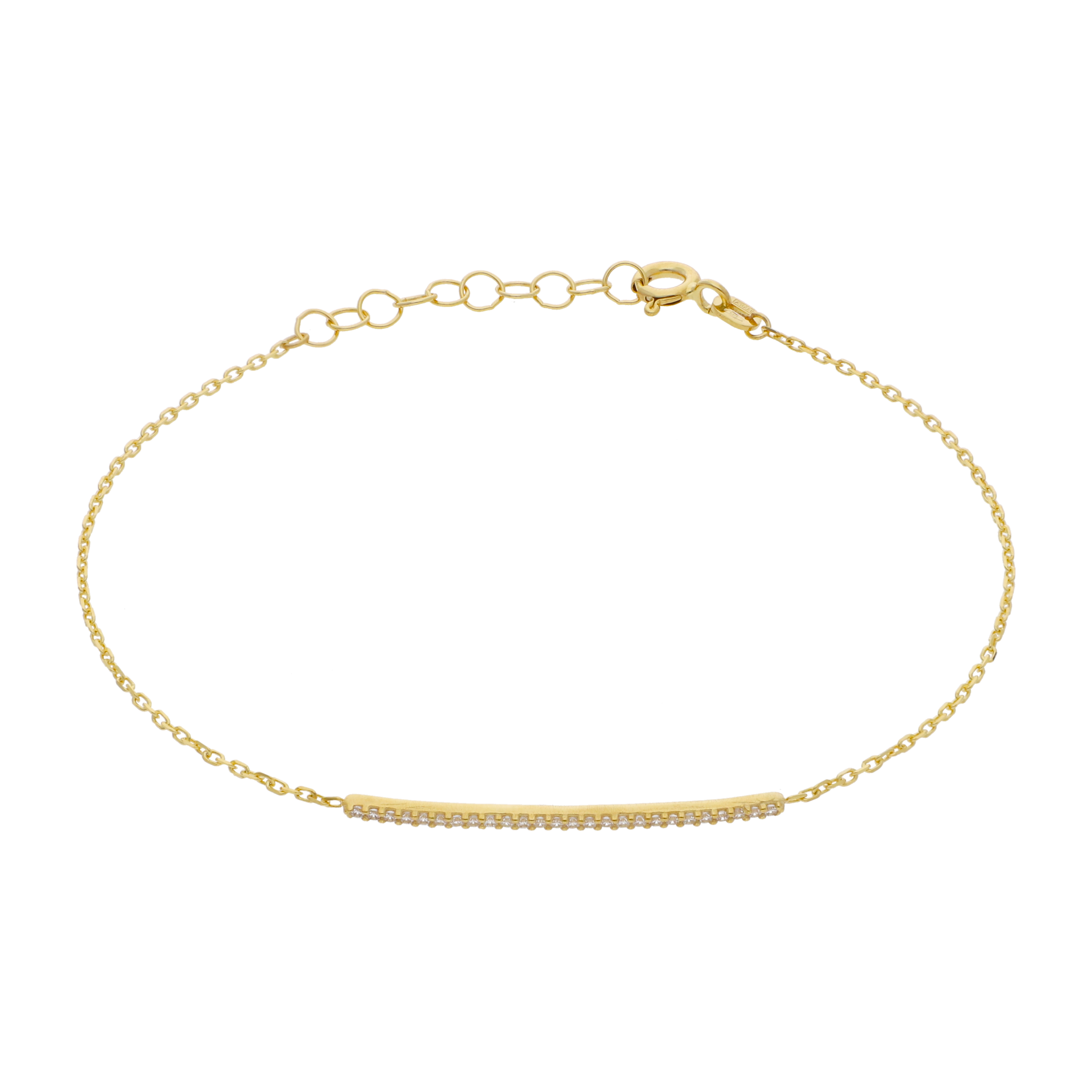 Pulsera barra circonias 14K