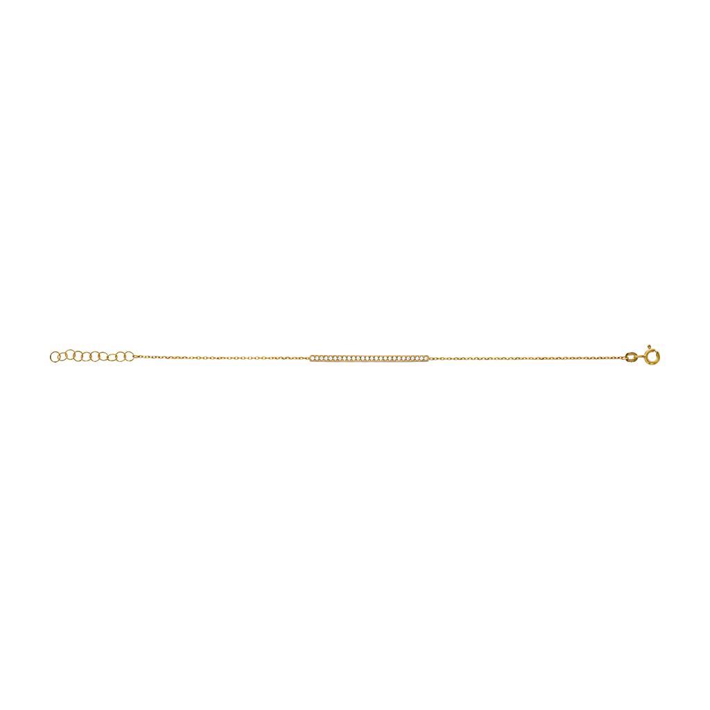 Pulsera barra circonias 14K