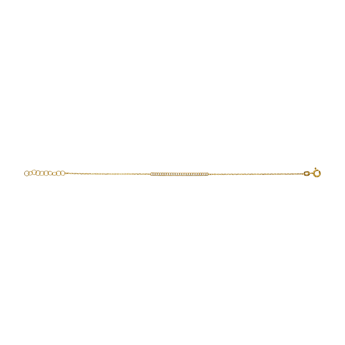 Pulsera barra circonias 14K