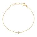 Pulsera cruz circonias 14K
