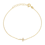 Pulsera cruz circonias 14K