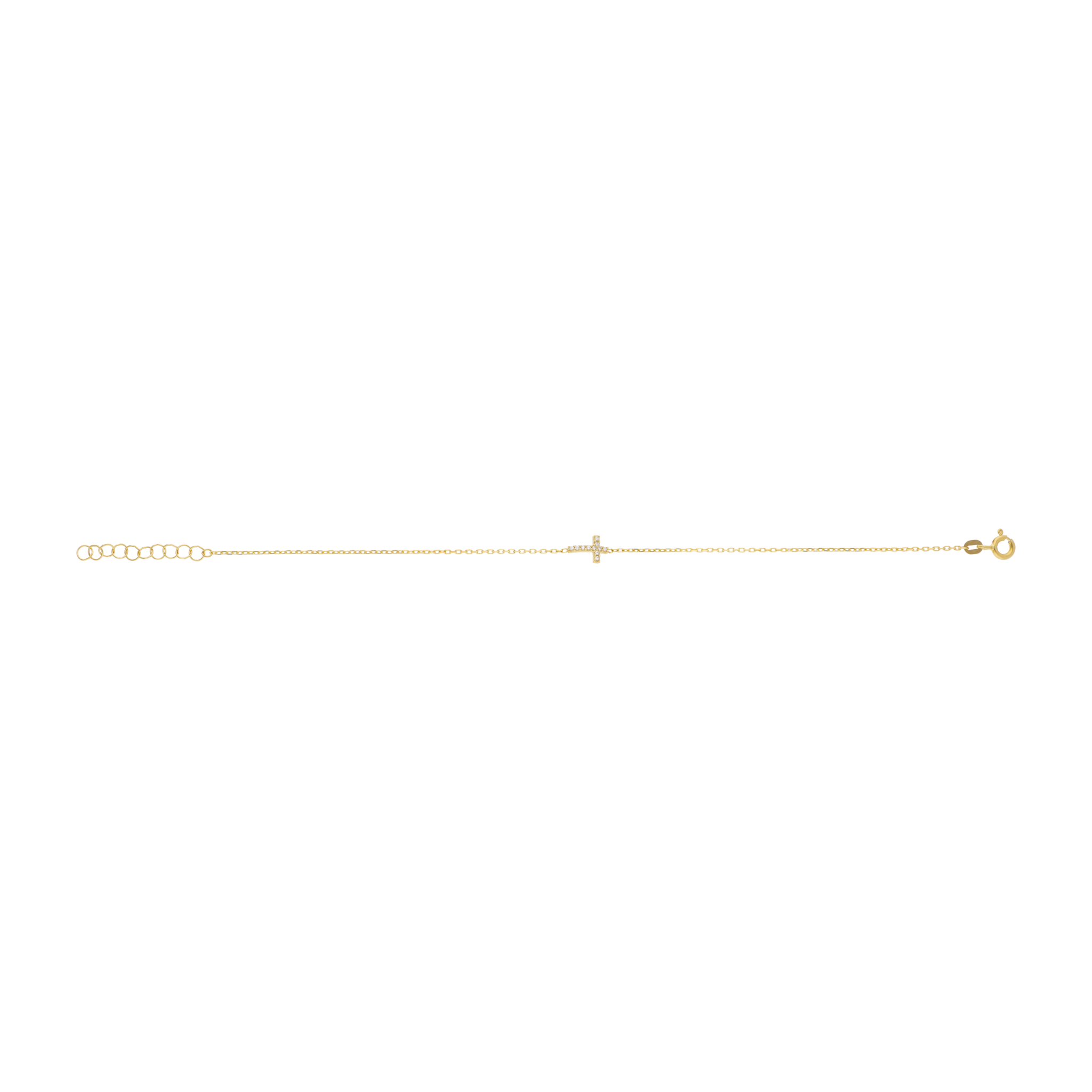 Pulsera cruz circonias 14K