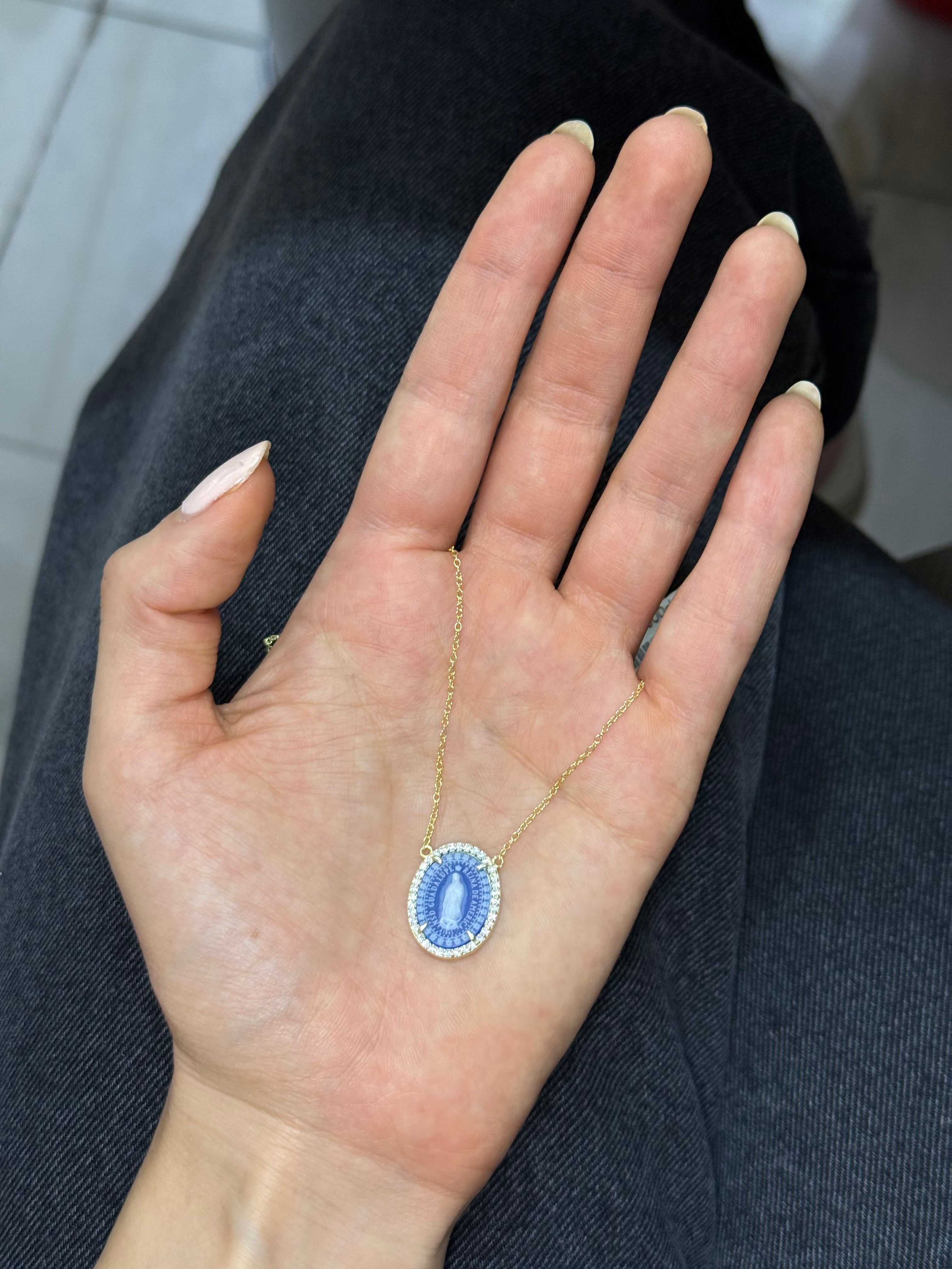 Collar Guadalupe ágata y circonias plata