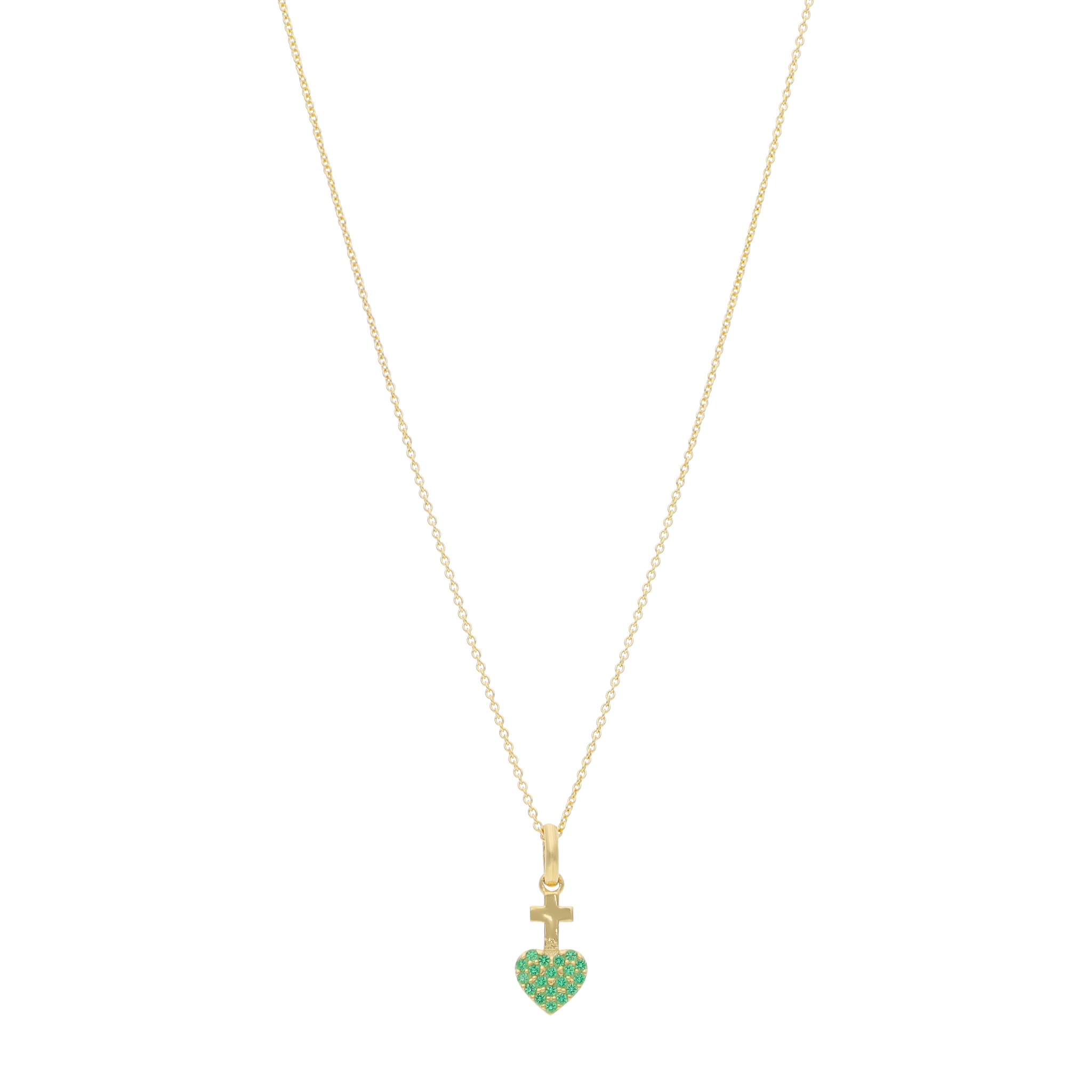 Collar Sagrado Corazón mini circonias 10K