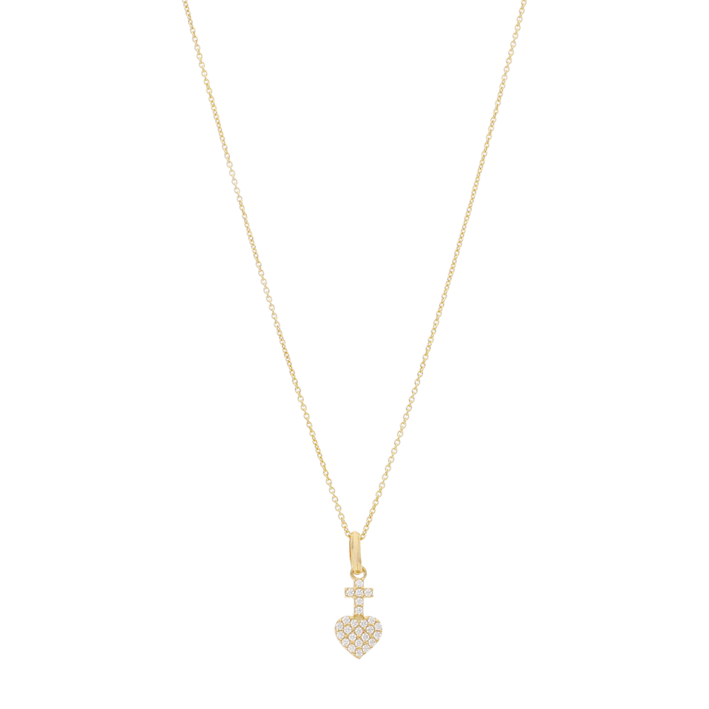 Collar Sagrado Corazón mini circonias 10K