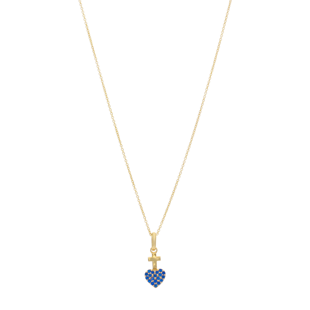 Collar Sagrado Corazón mini circonias 10K