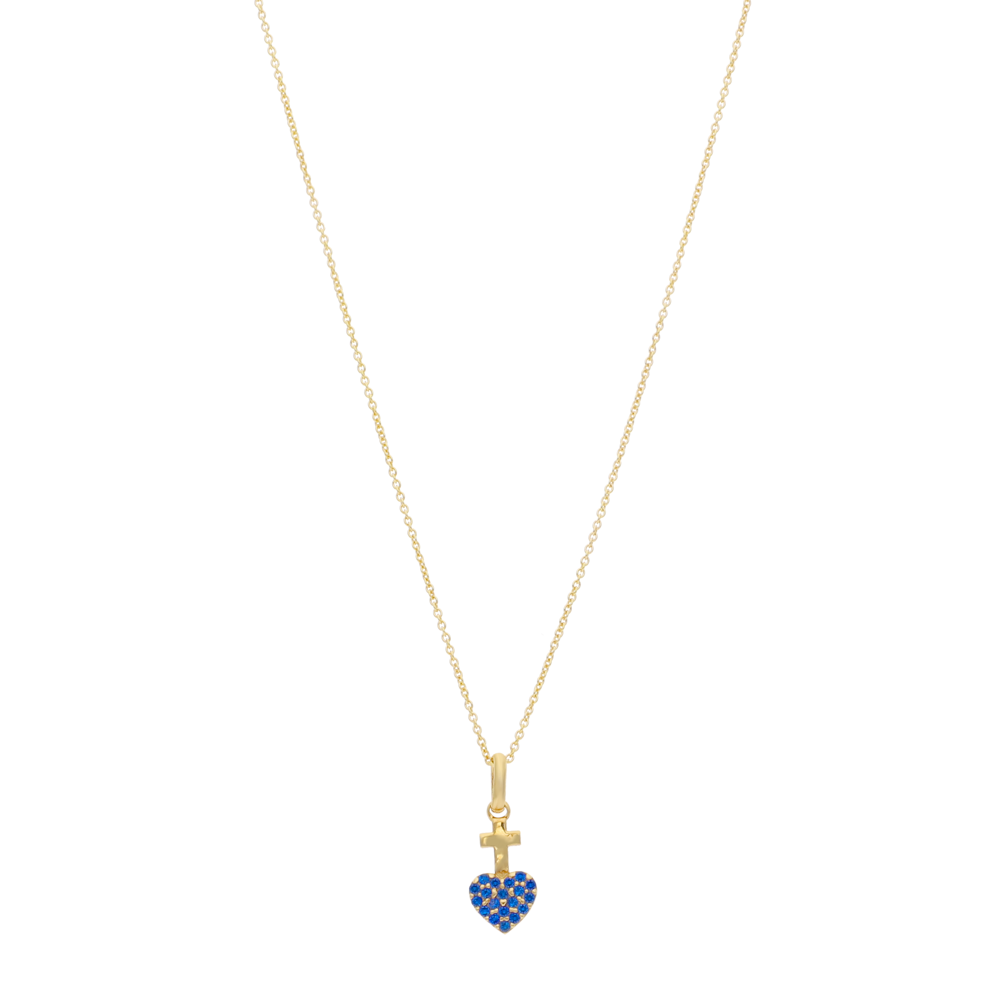 Collar Sagrado Corazón mini circonias 10K