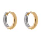 Arracadas doble vista oro amarillo y blanco 10K
