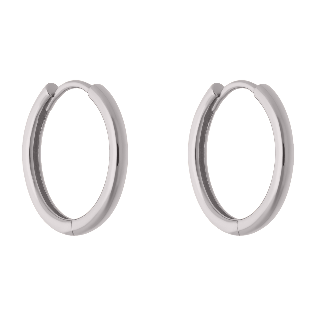 Arracadas 1.8 mm lisas oro blanco 10K