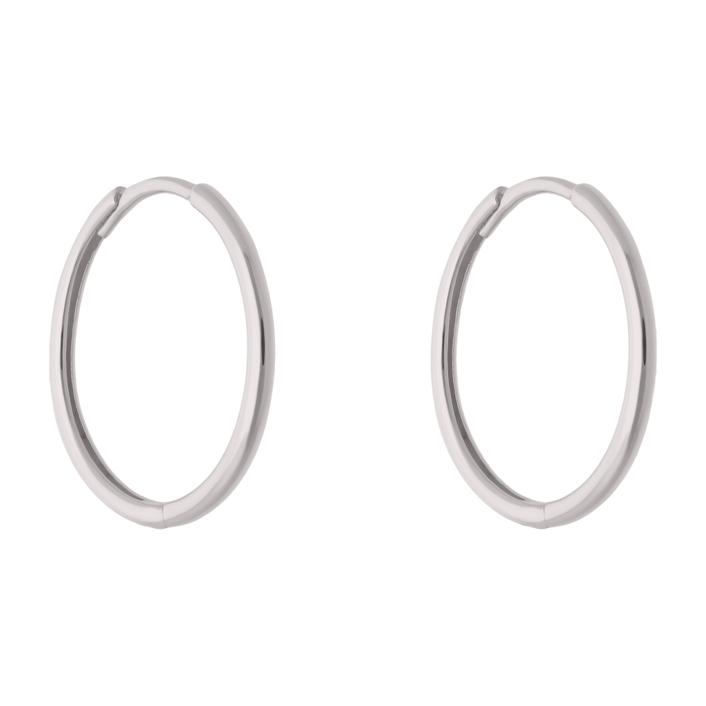 Arracadas 1.3 mm lisas oro blanco 10K