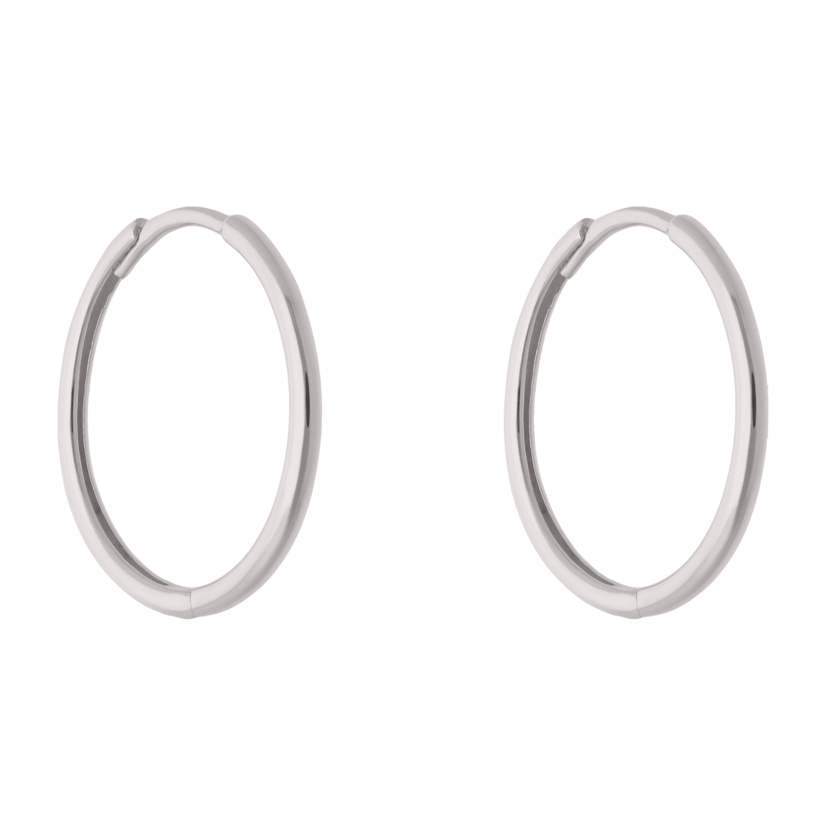 Arracadas 1.3 mm lisas oro blanco 10K