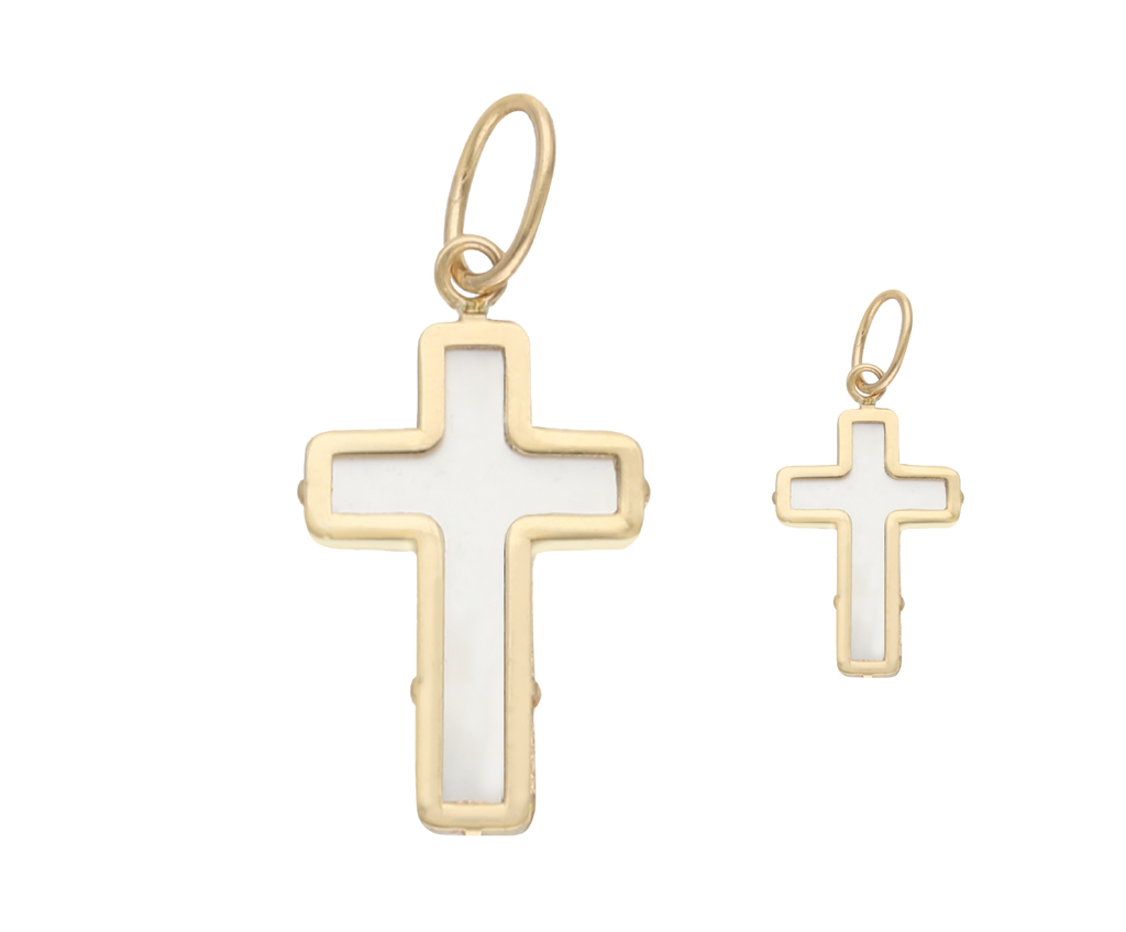 Cruz madre perla 14K