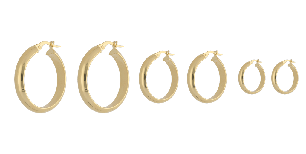 Arracadas huecas oro amarillo 14K