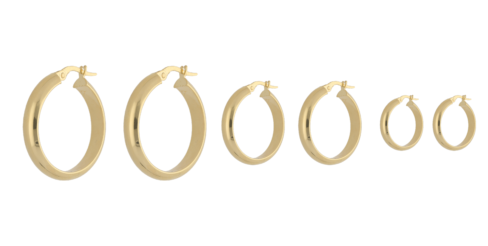 Arracadas huecas oro amarillo 14K