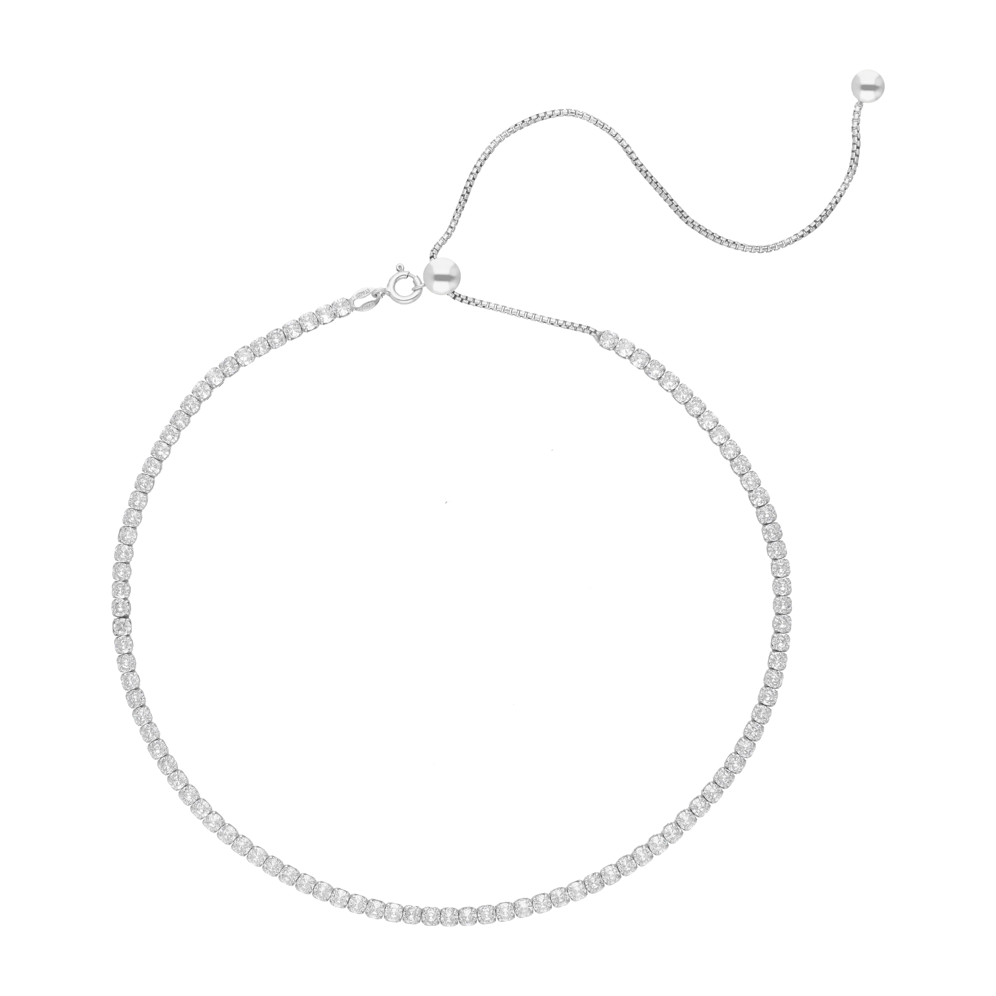 Tennis necklace plata y circonias
