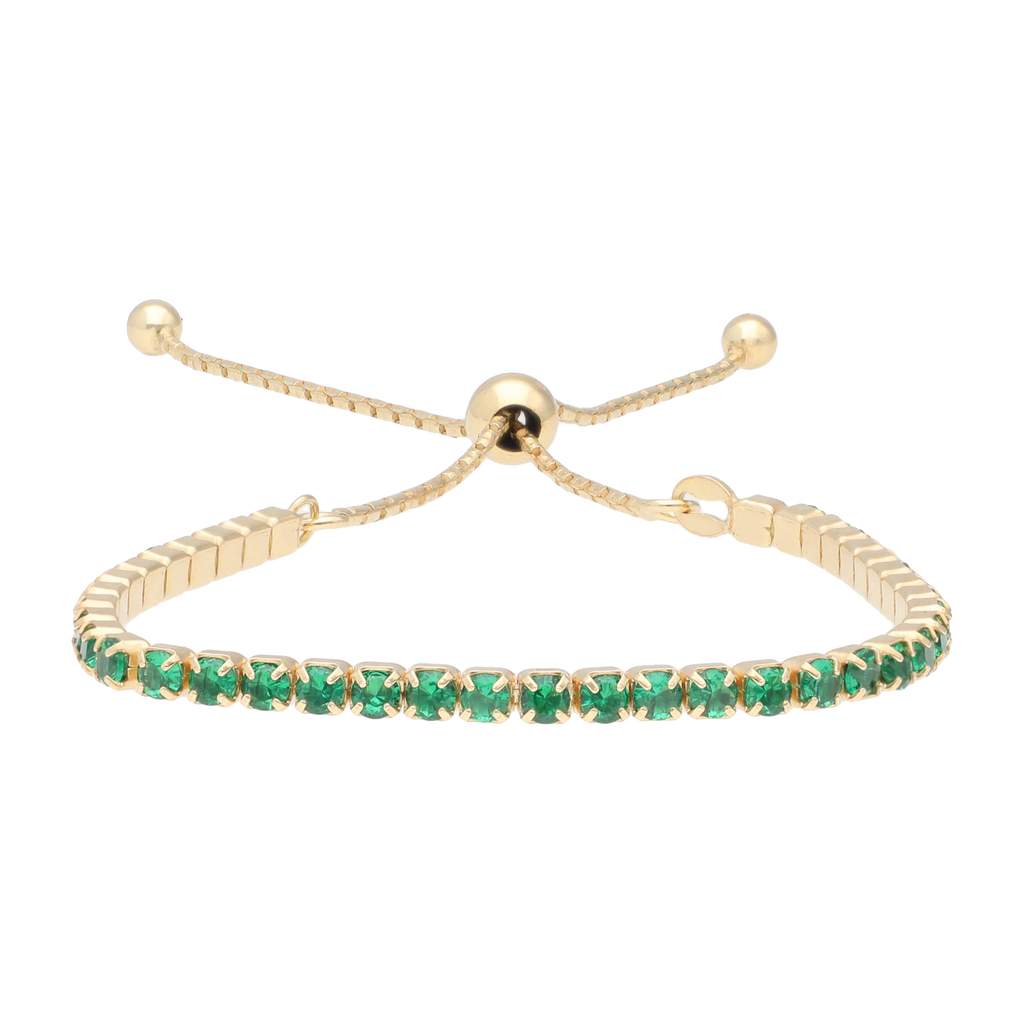 Pulsera tennis circonias verdes plata