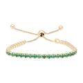 Pulsera tennis circonias verdes plata