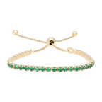 Pulsera tennis circonias verdes plata