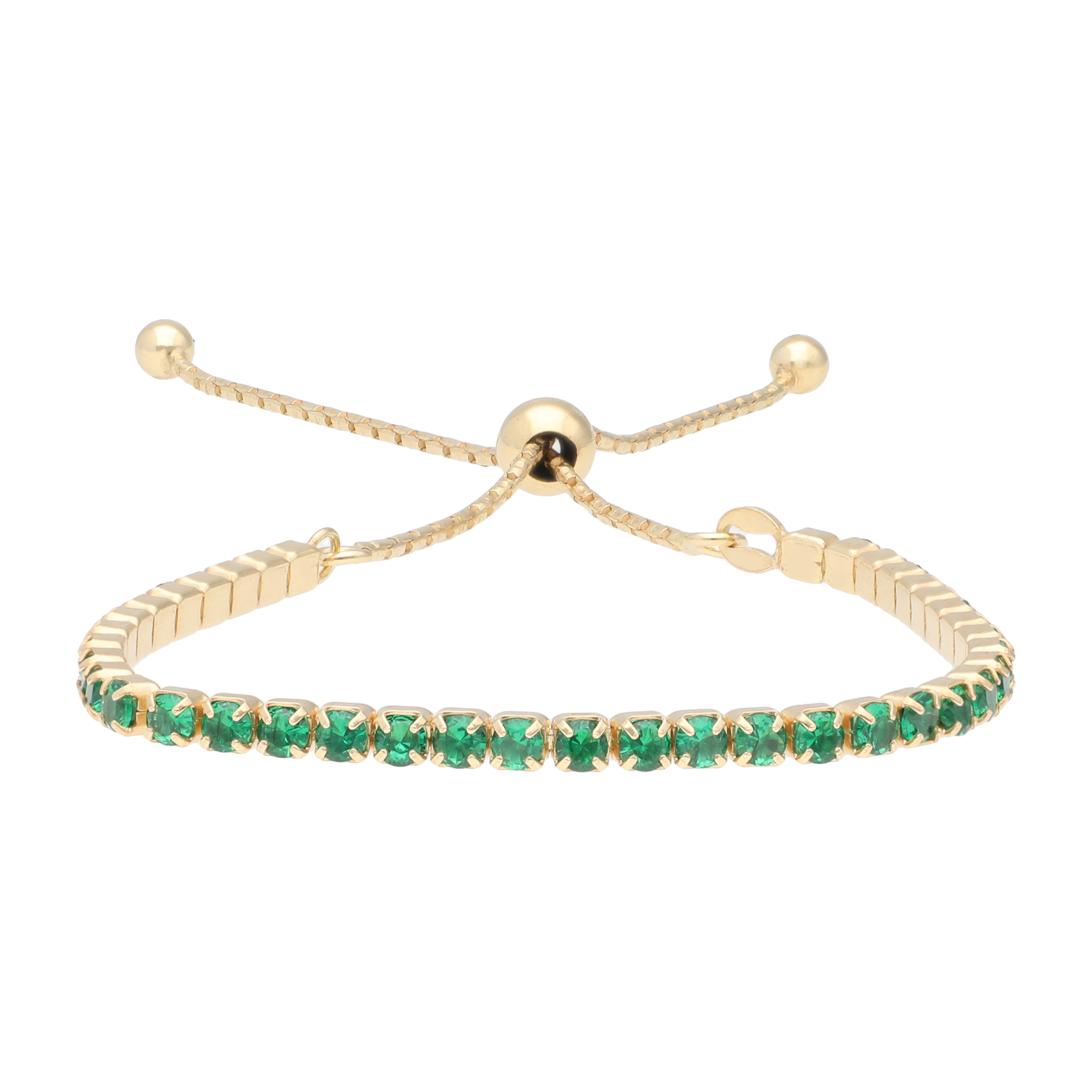 Pulsera tennis circonias verdes plata