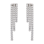 Aretes largos 3 filas plata