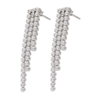 Aretes largos 3 filas plata